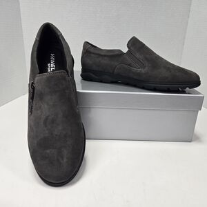 Vaneli Sport Womens Lenore Mouse Gray Suede Slip-On Zipper Loafers Size 7 Wide